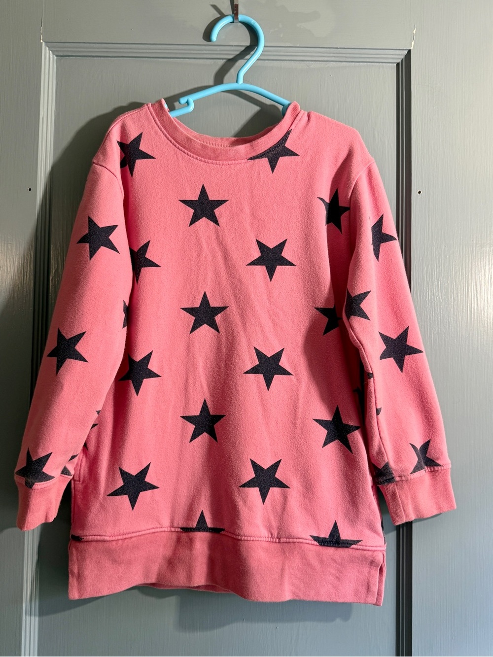 Primary Pink Sweatshirt with Black Star Print